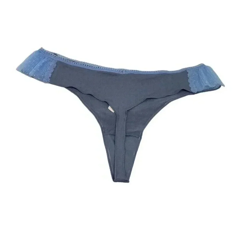 NWT VICTORIA'S SECRET DREAM ANGELS size Large Blue thong panties undies